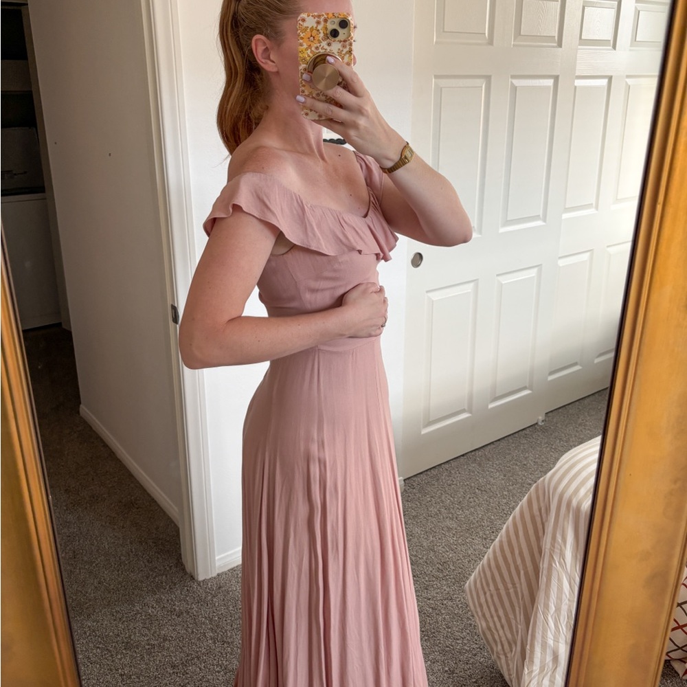 Reformation Verbena Blush Off-Shoulder Maxi Dress - Picture 2 of 5
